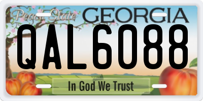 GA license plate QAL6088