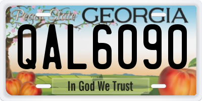 GA license plate QAL6090