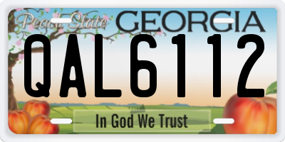 GA license plate QAL6112