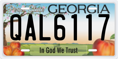 GA license plate QAL6117