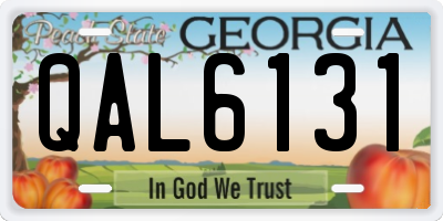GA license plate QAL6131