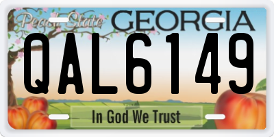 GA license plate QAL6149
