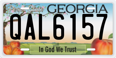 GA license plate QAL6157