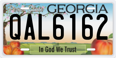 GA license plate QAL6162