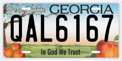 GA license plate QAL6167