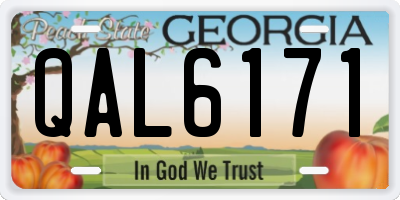 GA license plate QAL6171
