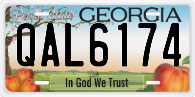 GA license plate QAL6174