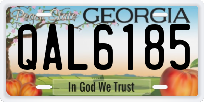 GA license plate QAL6185