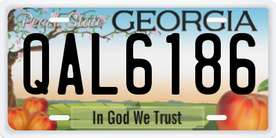GA license plate QAL6186