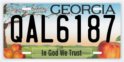 GA license plate QAL6187
