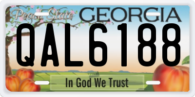 GA license plate QAL6188
