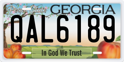 GA license plate QAL6189