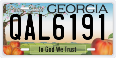 GA license plate QAL6191