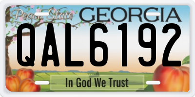 GA license plate QAL6192