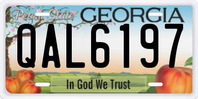 GA license plate QAL6197