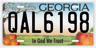 GA license plate QAL6198