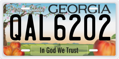 GA license plate QAL6202
