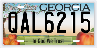 GA license plate QAL6215