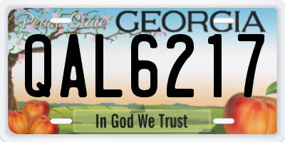 GA license plate QAL6217