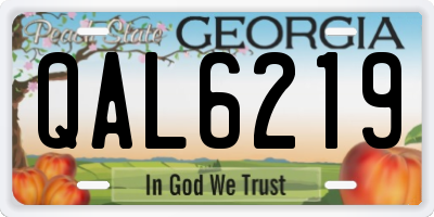 GA license plate QAL6219