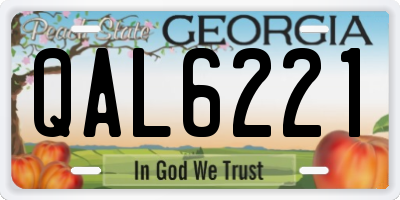 GA license plate QAL6221