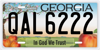 GA license plate QAL6222