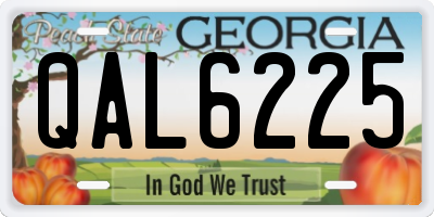 GA license plate QAL6225