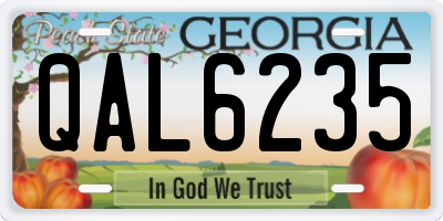 GA license plate QAL6235