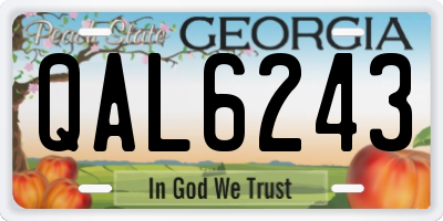 GA license plate QAL6243