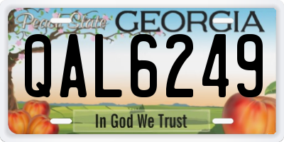 GA license plate QAL6249