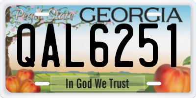 GA license plate QAL6251