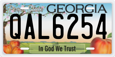 GA license plate QAL6254