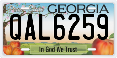GA license plate QAL6259