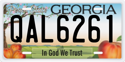 GA license plate QAL6261