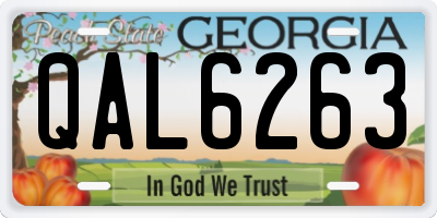 GA license plate QAL6263