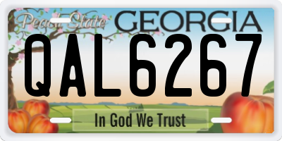 GA license plate QAL6267