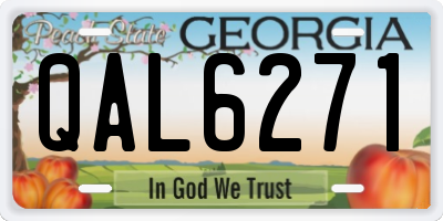 GA license plate QAL6271