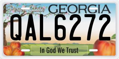 GA license plate QAL6272