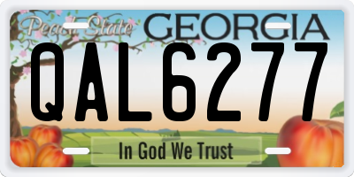 GA license plate QAL6277