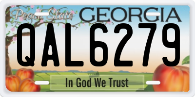 GA license plate QAL6279