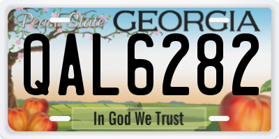 GA license plate QAL6282