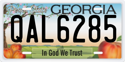 GA license plate QAL6285