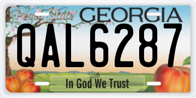 GA license plate QAL6287