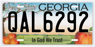 GA license plate QAL6292