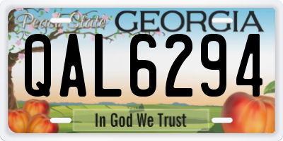 GA license plate QAL6294