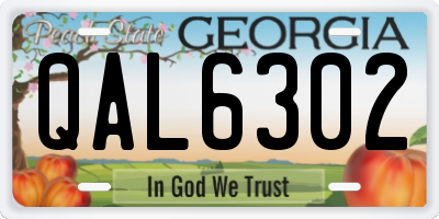 GA license plate QAL6302