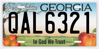 GA license plate QAL6321