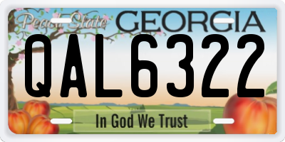 GA license plate QAL6322