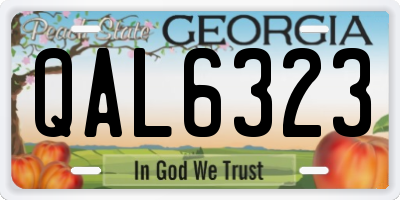 GA license plate QAL6323