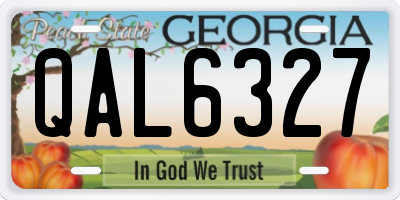 GA license plate QAL6327